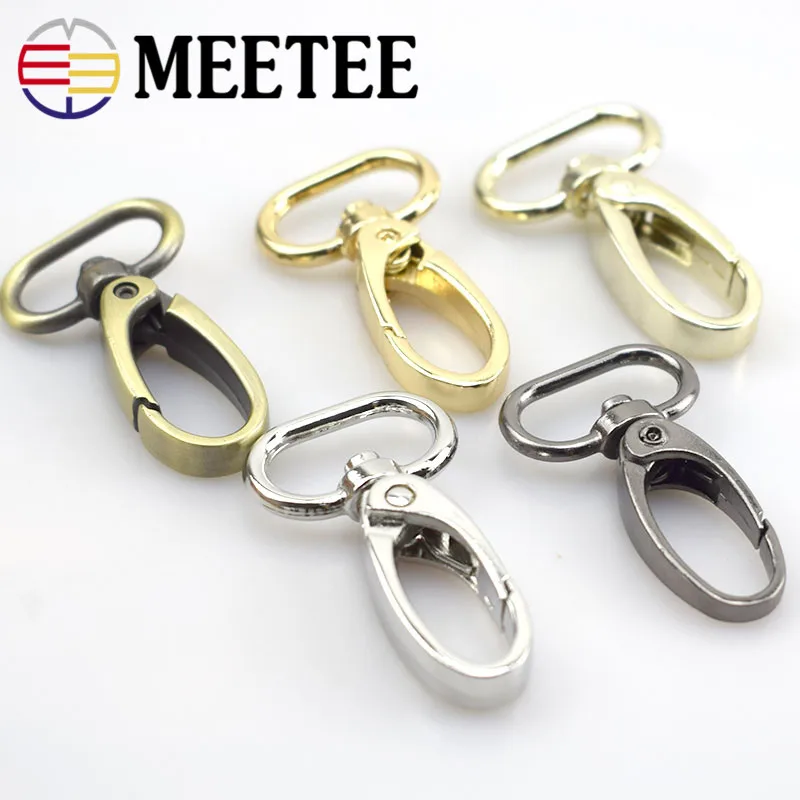 Meetee 4/10 шт. 19 мм металлический клатч Сумки Пряжка Чемодан аксессуары металлический поворотный триггер Омара Застежка карабин с кольцом для ключей брелок для ключей сумка Запчасти