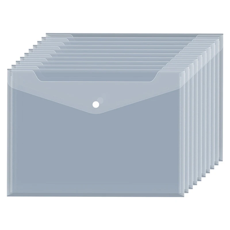 

A4 Transparent Button File Case Candy-colored File Bag PVC File Bag Stationery Waterproof Company Customized File Bag