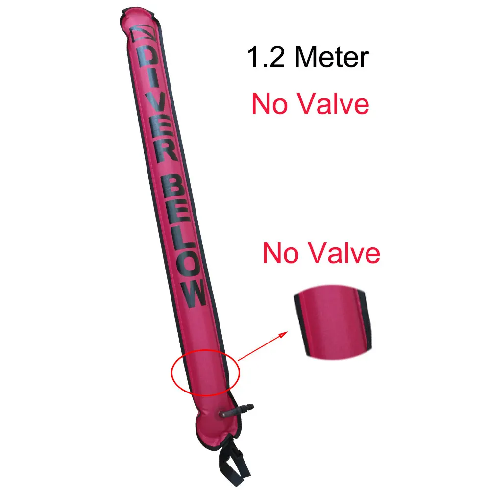 1,1 м-1,8 м закрытый Дайвинг поверхность маркерный буй SMB дрейф дайвинг восходящая сигнальная трубка безопасная колбаса Для Сноркелинга - Цвет: 1.2M Pink No Valve
