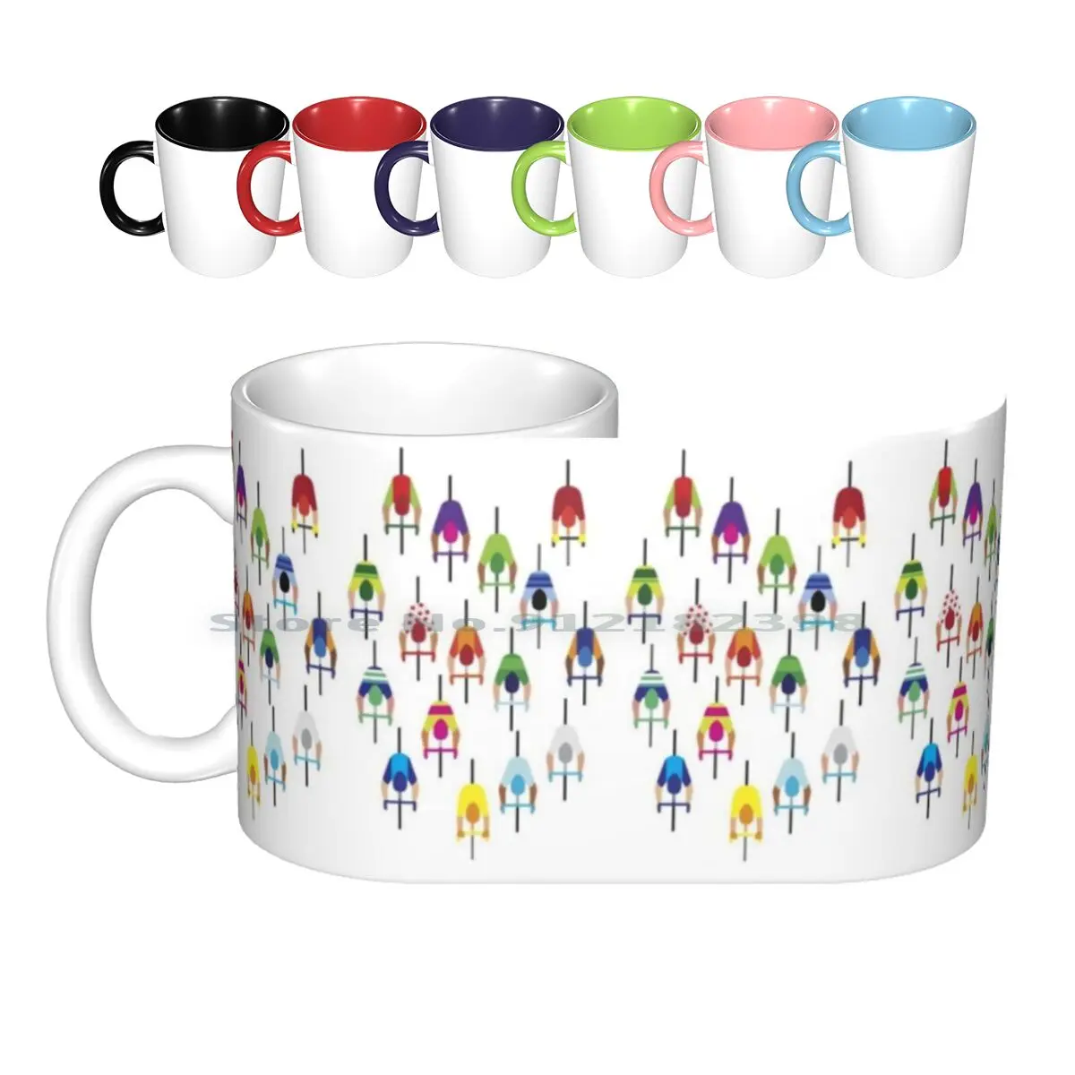 Il Peloton-Un Grande Gruppo Di Ciclisti. Tazze In Ceramica Tazze Da Caffè Tazza Da Tè Al Latte Gruppo Di Ciclisti Gruppo Di Ciclisti Peloton