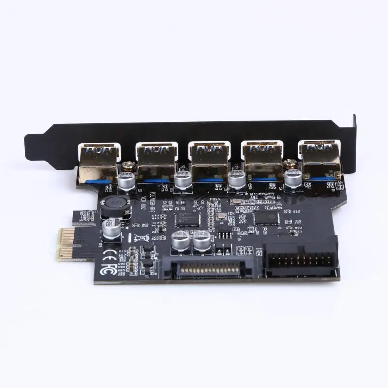 PCI-E к USB 3,0 19-Pin 5 портов PCI Express карта расширения SATA 15PIN соединение