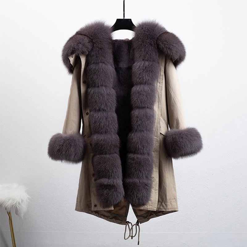 ZDFURS* камуфляжная зимняя куртка женская верхняя одежда толстые парки натуральный Лисий меховой воротник пальто - Цвет: 6