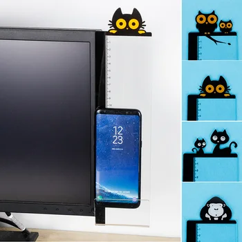 

Cute Computer Monitor Message Board Notes Sticker Convenience Board With Ruler Cat Owl Orangutan Adhesive Acrylic Record Holder