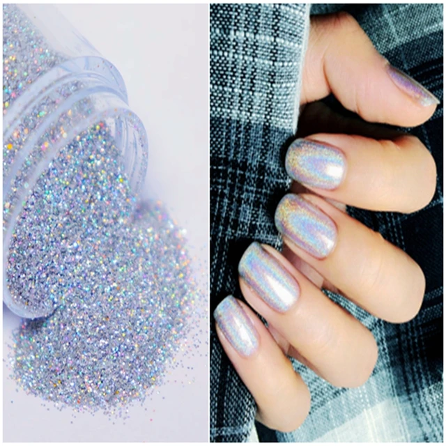 12Colors Holographic Nails Powder Laser Silver Glitter Chrome Nail Powder  DIY Shimmer Gel Polish Flakes for Manicure Pigment - AliExpress