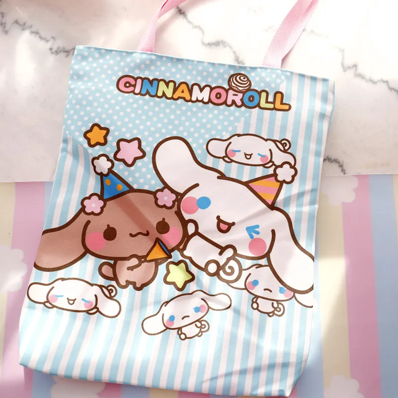 Мультфильм «Hello Kitty» Мелодия Cinnamoroll pompurin собака холст женская сумка-шоппер Детская сумка через плечо Ланч сумка экологически чистая сумка сумочка