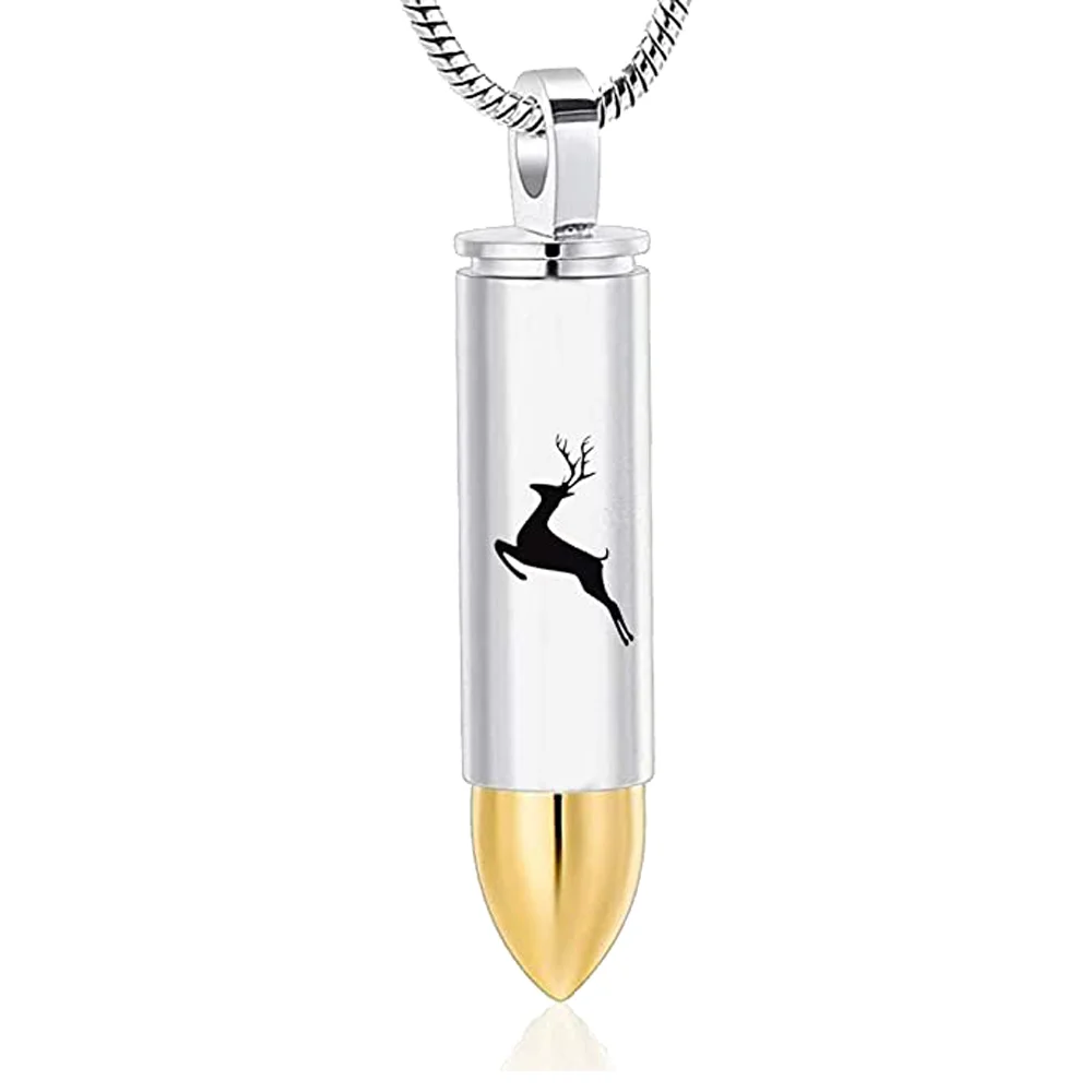 Cremation Jewelry Deer Bullet Pendant 