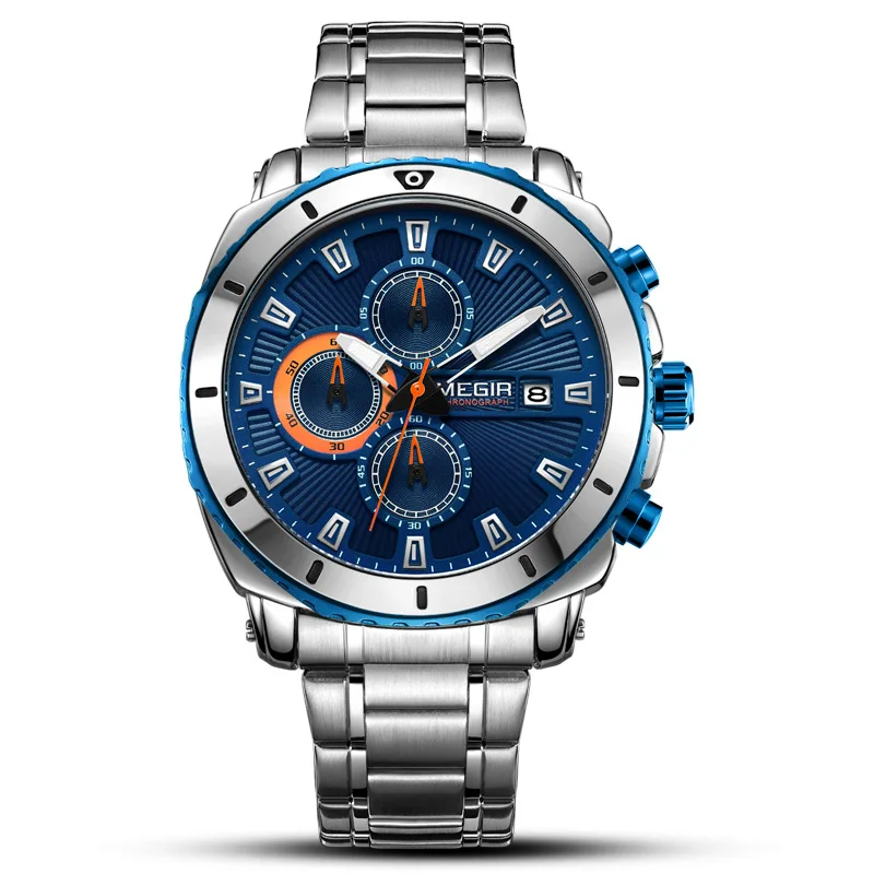 

Hot Sales natural detox gainer megir MEN'S Watch Business Sports Multi-functional Steel Watch Quartz Watch 2075