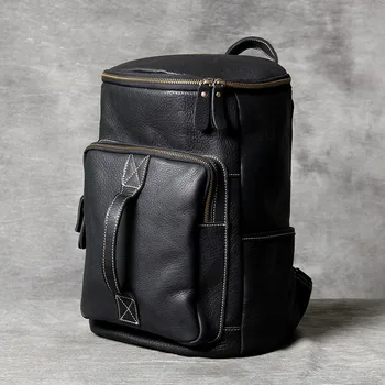 

Vintage Oxhide Top Layer Cow Leather Shoulder Bag Handmade Head Leather Backpack Cowhide Men's Computer Bag