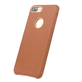 

QIALINO Classic Leather Phone Cases for iPhone 7 Plus/8 Plus Hand-made Shockproof Anti-Fall Phone Shell Cases Cover (Light Brown