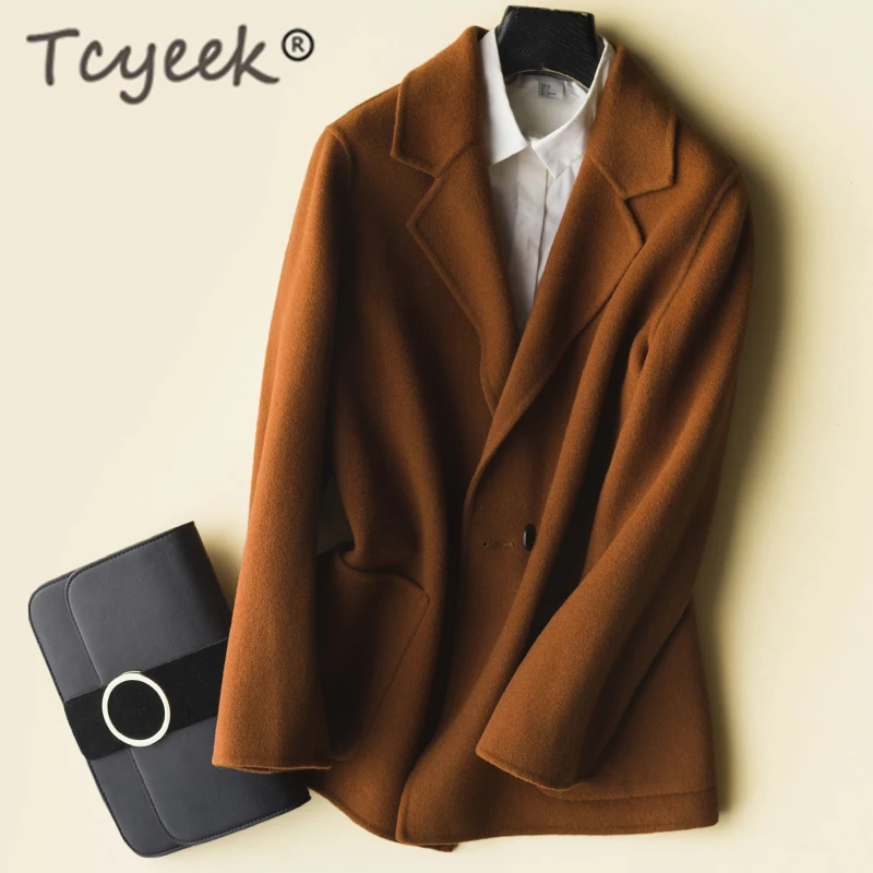 

Tcyeek 2019 Korean 100% Wool Coat Female Spring Double-sided Cashmere Jacket Women Outerwear Winter Coats Woman Abrigos ZY1202