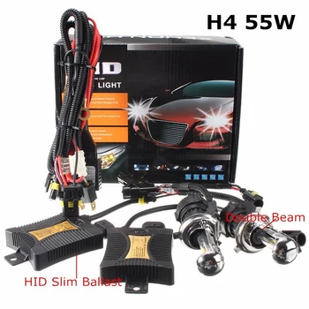 

Hight Low Conversion Bulb Pratical 55W H4 12V Slim Ballasts Car Ribbon Warning Auto Accessories Headlight Kit 10pcs