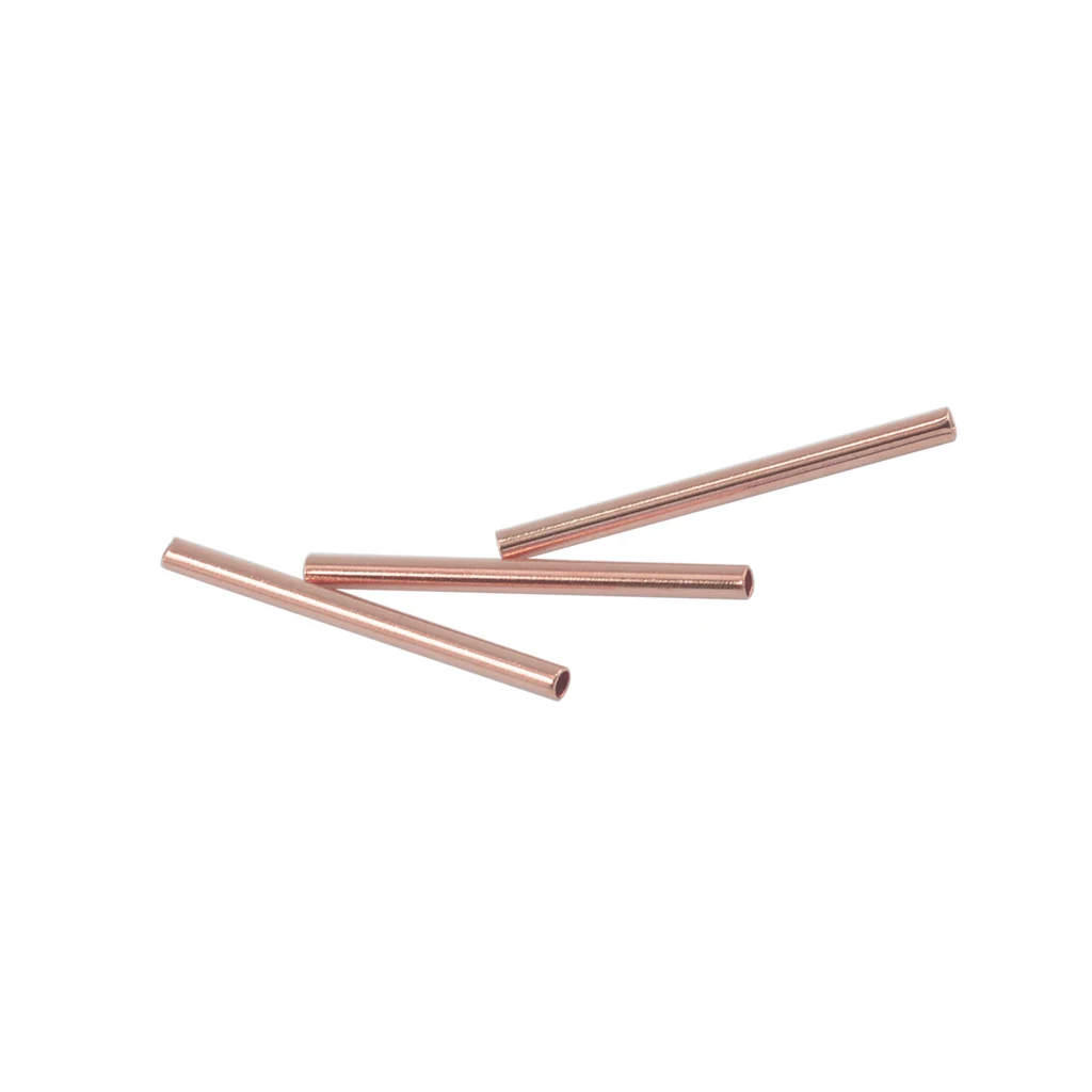 100 Rosegold &amp; silver color White Spacer Beads Straight Tube Beads for Necklace Bracelet DIY Jewelry Findings 20mm x 1.5mm; 1.3mm Hole