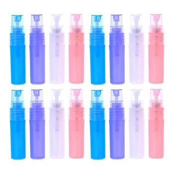 

24pcs 3ml Mini Empty Perfume Atomizer Clear Plastic Spray Bottles Refillable Liquid Sprayer (Transparent, Pink, Purple, Blue)
