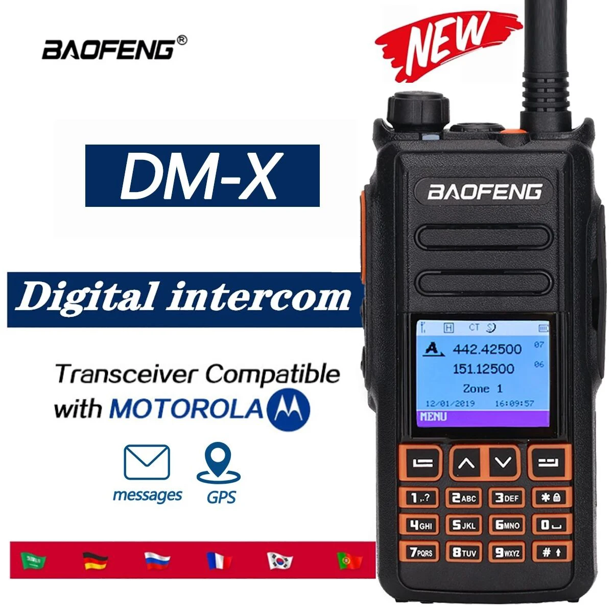 Портативная рация Baofeng DM-X с двумя временными интервалами GPS уровня 1 и 2 DMR