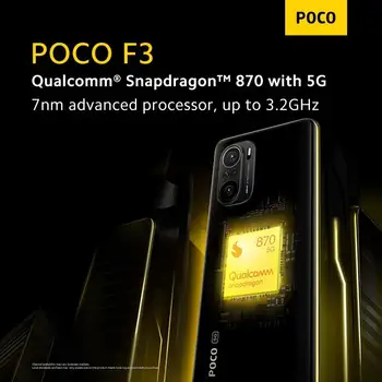 Global Version POCO F3 NFC 5G 6GB 128GB/8GB 256GB Mobile Phone Snapdragon 870 Octa Core 6.67"120Hz E4 AMOLED Display 48MP 33W 2