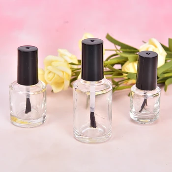 

1pc 2/5/10/15ML Transparent Glass Empty With Lid Brush Cosmetic Nail Polish Containers Nail Glass Bottles with Brush Bottle