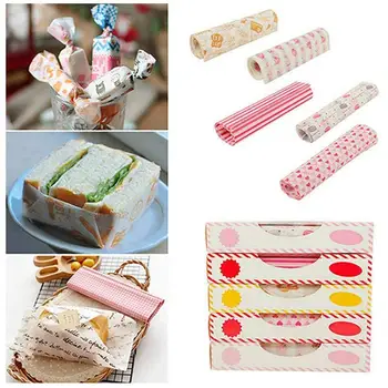 

50 Sheets Wax Paper Food Grade Grease Paper Food Wrappers Burger Wrapping Tools Oilpaper Paper For Bread Baking Sandwich Fr X4A5