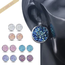 Набор из 6 пар из нержавеющей стали, круглые серебряные серьги-гвоздики со стразами для женщин, серьги-гвоздики, серьги-гвоздики, ювелирные изделия