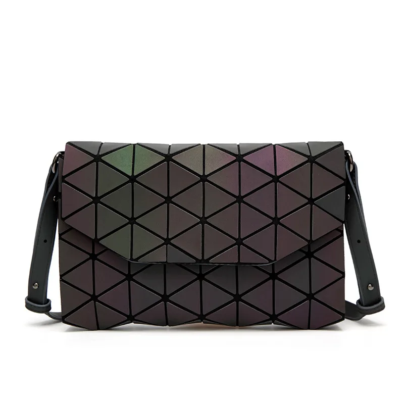 

Night Light Rhombus Geometry Bag 2019 New Japanese Style Folding Triangle Shoulder Bag Women's Clutch Factory a Generation of Fa