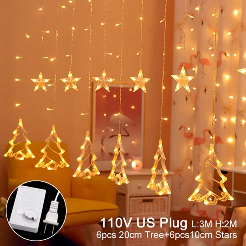 HUIRAN 20 светодиодный светильник-гирлянда со снежинками, рождественские украшения, декор для елки, рождественские украшения для дома Navidad Noel - Цвет: 220V 2.5m