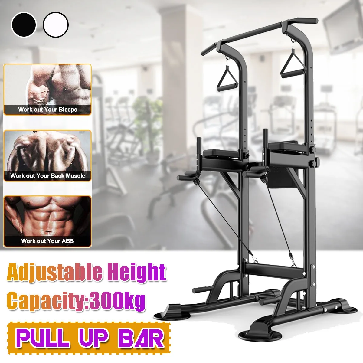 US $127.65 Multifunctional Fitness Station PullUp PushUp Bars Adjustable Height Gym Exercise Body Fitness Strength Training Equipment