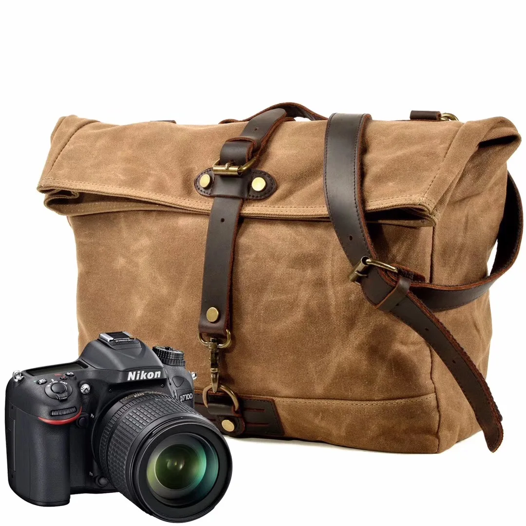 

Vintage Large Messenger Bag for Men Laptop Briefcases Business Shoulder Bookbag SLR Camera Canvas Photo Bag Male Canvas Satchel