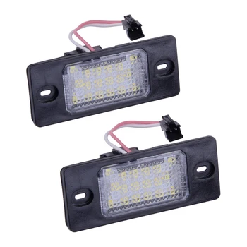 

DWCX 2Pcs 18 LED License Light Plate 12V-30V Fit for VW Golf MK4 MK5 Jetta Bora Passat Tiguan Porsche Cayenne 6000-6500K 128LM