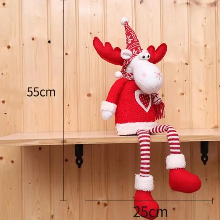 Креативные новогодние куклы выдвижной Санта-Клаус Снеговик Олень рождественское Фигурки Рождественский подарок игрушки для детей красный орнамент с рождественской елкой - Цвет: 3
