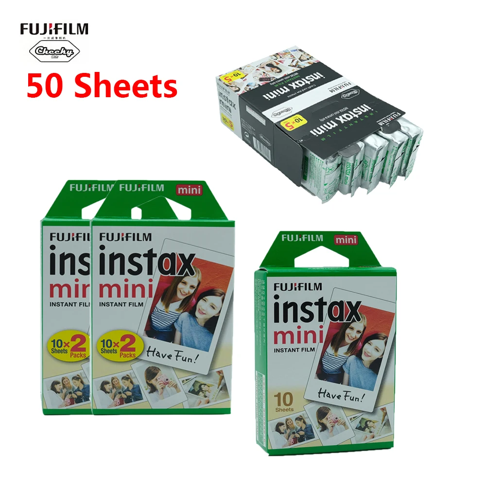 Оригинальная пленка Fujifilm Instax Mini 10-50 листов для камеры FUJI Instant Photo Camera 11 9 8 7s 70 90