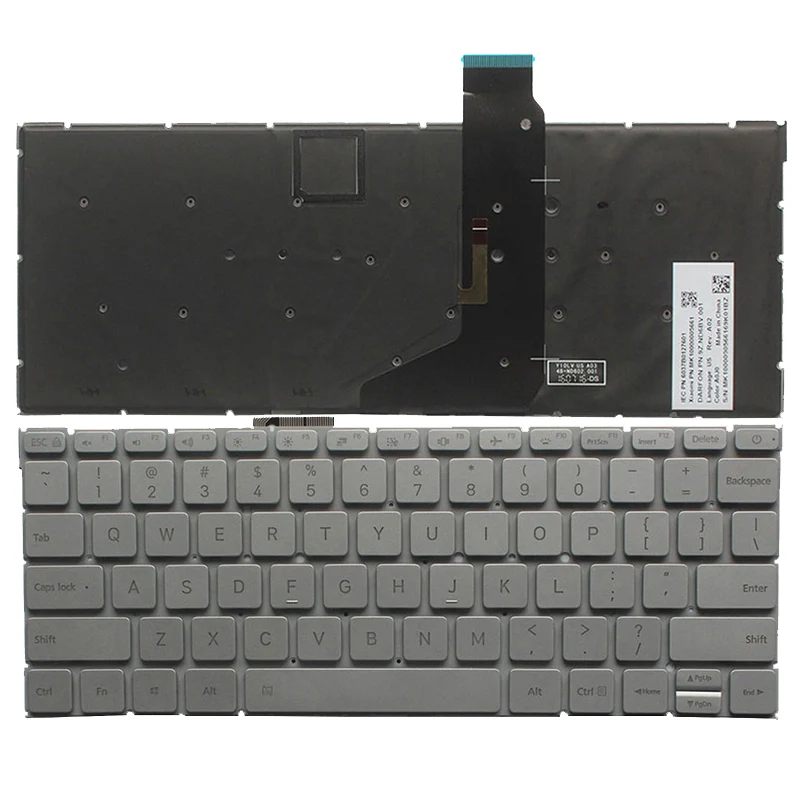 

US laptop Keyboard for XIAOMI AIR 12.5 English keyboard with backlight silver 9Z.ND6BV.001 NSK-Y10BV 01