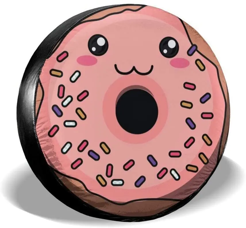 

Запасная крышка для шин Foruidea с американским флагом и пончиком, водонепроницаемая Пыленепроницаемая Крышка для шин с УФ-защитой, подходит для автомобиля, трейлера, RV, SUV и Ma