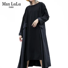 Max LuLu модные корейские осенние дизайнерские женские панк уличные женские элегантные длинные офисные платья винтажные негабаритные сексуальные платья