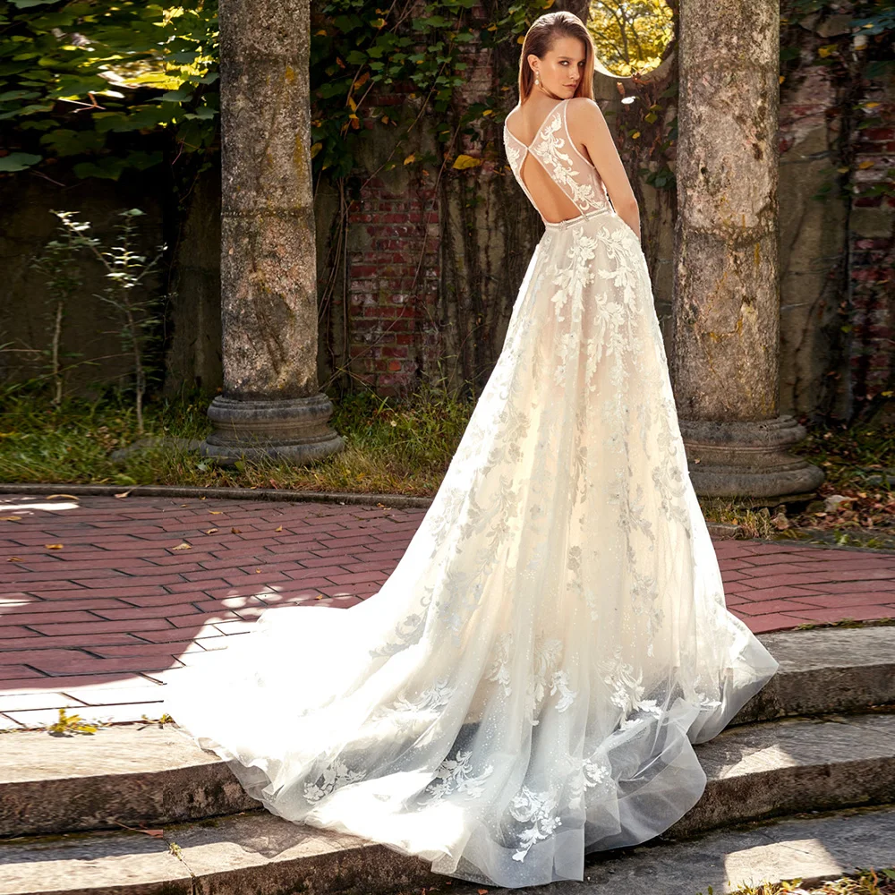 Robe de Mariee Свадебные платья с открытыми плечами Большие размеры Роскошные Abito da Sposa Аппликации Тюль Винтаж брюйдсюркен