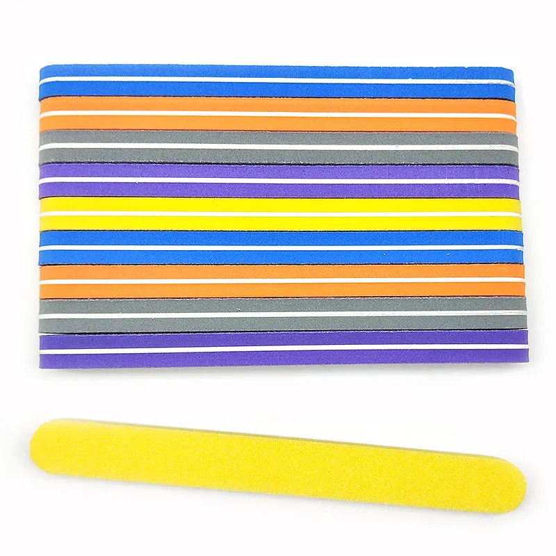 10pcs/lot Nail Art Buffer Sanding Sponge Files 100/180 Grits Double Side Nail Polishing Blocks Nail Art Tips Manicure Pedicure