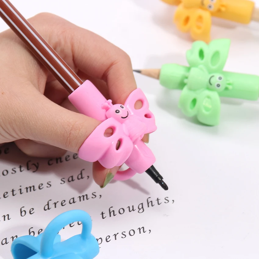 1PC Butterfly Style Three Finger Writing Corrector Pencil Grip Children Kids Learning Holding Device Correcting Pen Holder Postu