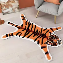 Коврик с принтом тигра в скандинавском стиле, супер мягкий, килим, хлопок, нескользящий, Противоскользящий коврик, впитывает воду, животный принт, коврик для ванной комнаты, коврик для спальни