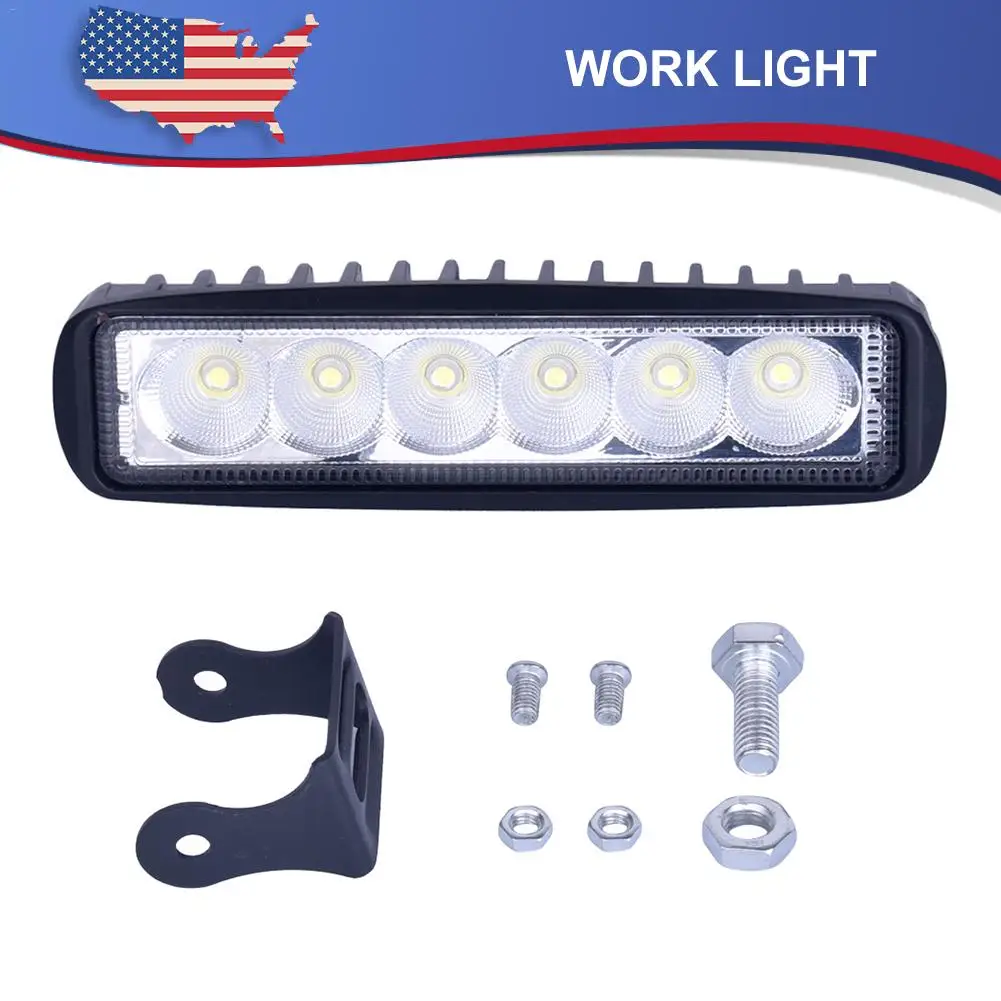 6*1.9*1inch LED Spot Flood Work Light Worklight 18W 12V Universal Car 4WD Led Beams Bar Spotlight Lamp | Автомобили и мотоциклы