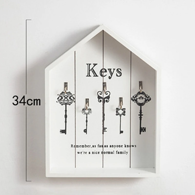 Настенное крепление ручной работы, деревянный ключ, крючок для домашнего украшения стены, многоцелевой настенный крючок для ключей, кольцо, держатель для хранения ключей, вешалка для ключей - Цвет: HG22708WT