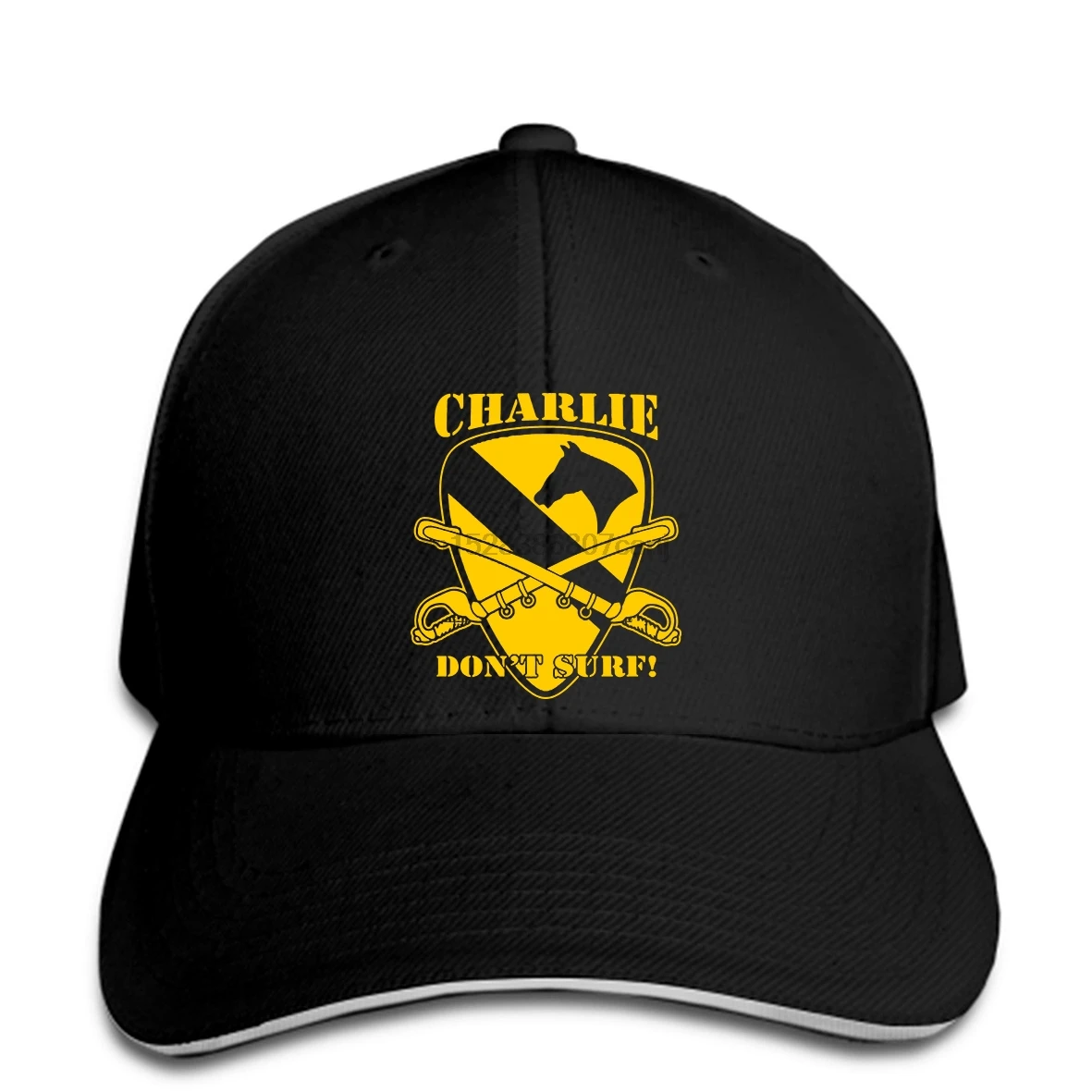 Черная бейсболка с принтом APOCALYPSE NOW Charlie Dont Surf 2
