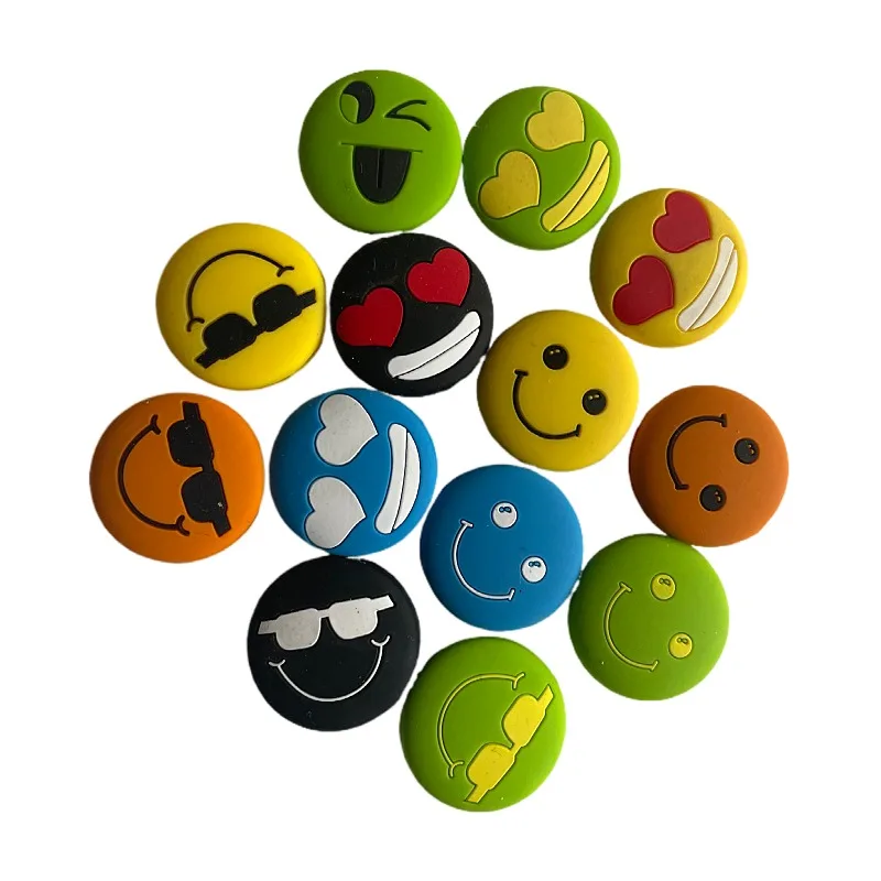 Cartoon Faces Silicone Tennis Damper Shock Absorber to Reduce Tenis Racquet Vibration 10Pcs tennis racket shock absorber