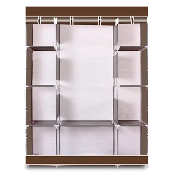 

Newly 4-Layer 10 Lattices Non-Woven Fabric Wardrobe Coffee TE889