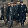 Mens Winter Groom Wear Wedding Dress Business Suit Party Suit Herringbone Tweed 4Piece (Overcoat+Jacket+Pant+Vest) 1