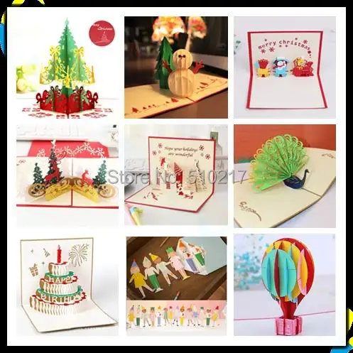 

pop up card 3D Christmas card paper-cut art New Year Santa Claus greeting thanksgiving greeting card festival postcard souvenir