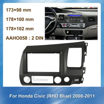 

Car Special refitting DVD Player frame For Honda Civic 2008 2009 2010 2011 Double DIN RHD Blue Car Radio face plate Frame