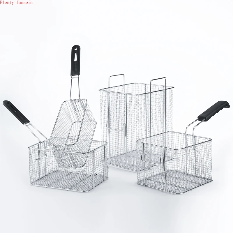 14 корзина для жарки Коммерческая сетка из нержавеющей стали квадратная