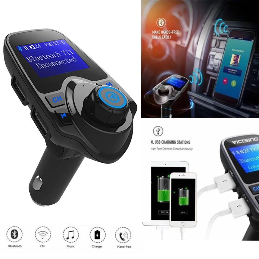 KONGYIDE Авто Hands Free Bluetooth беспроводной автомобильный AUX аудио приемник fm-адаптер USB зарядное устройство