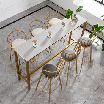 

Nordic Bar Table And Chair Combination Wrought Iron Bar Table Gold High Bar Table Conference Table Dining Bar