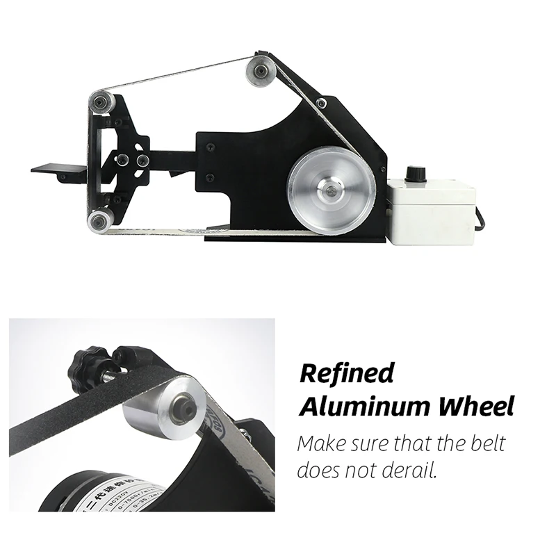 Desktop Belt Sander DIY Woodworking Polishing Machine 0-7500RPM 762x25MM Belt Machine 700W 220V+10pcs Abrasive belt