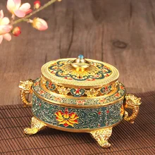 Ремесла Йога Подарок Украшение Металл окрашенные эмаль Отель Держатель благовоний горелка дома тибетский стиль Античный офис