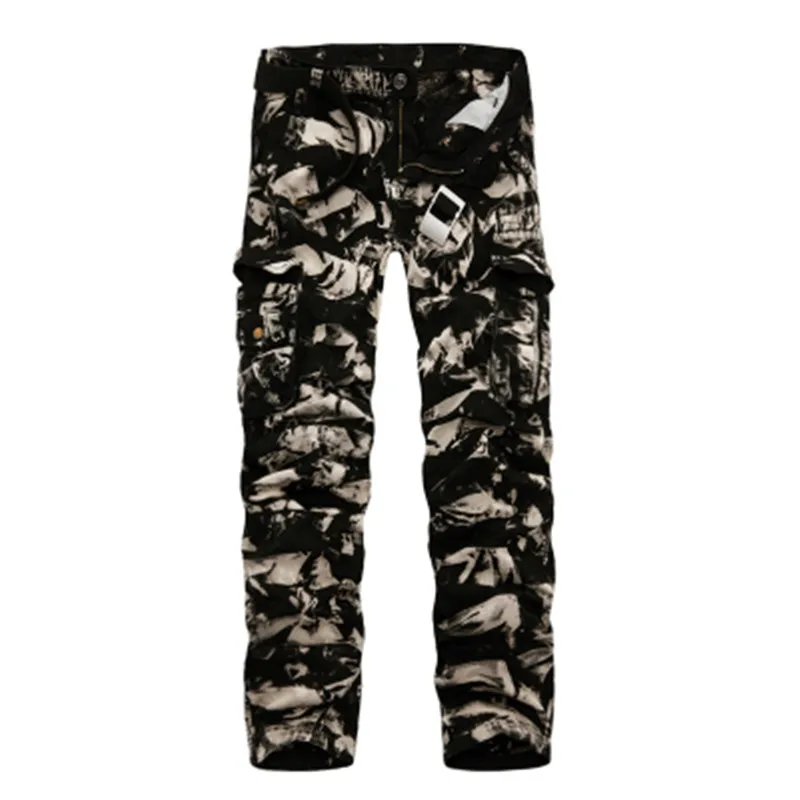 2020 Mens Cargo Pants Camouflage Casual Multi Pockets Baggy Trousers Army Pant Plus Size 29-40 Full